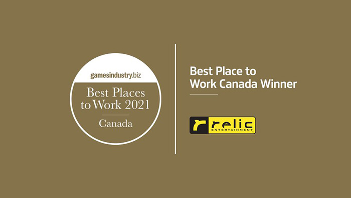 セガのカナダ開発子会社Relic Entertainment, Inc. 、「Best Places To Work Awards 2021 (Canada)」（カナダで最も働きやすい会社）を受賞